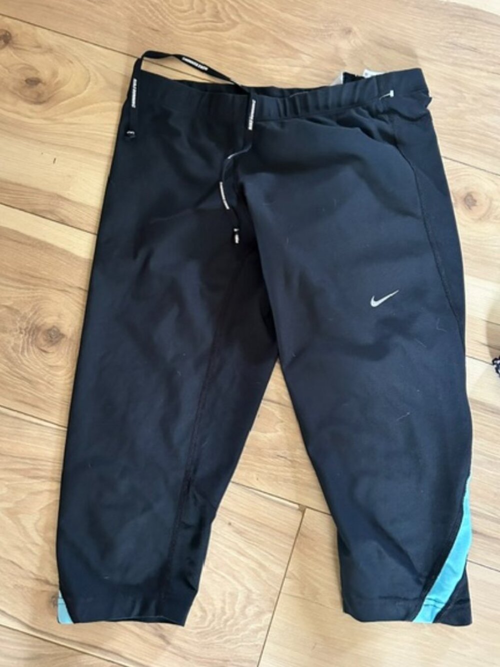 NIKE size  small womens work out pants black gym athletic blue